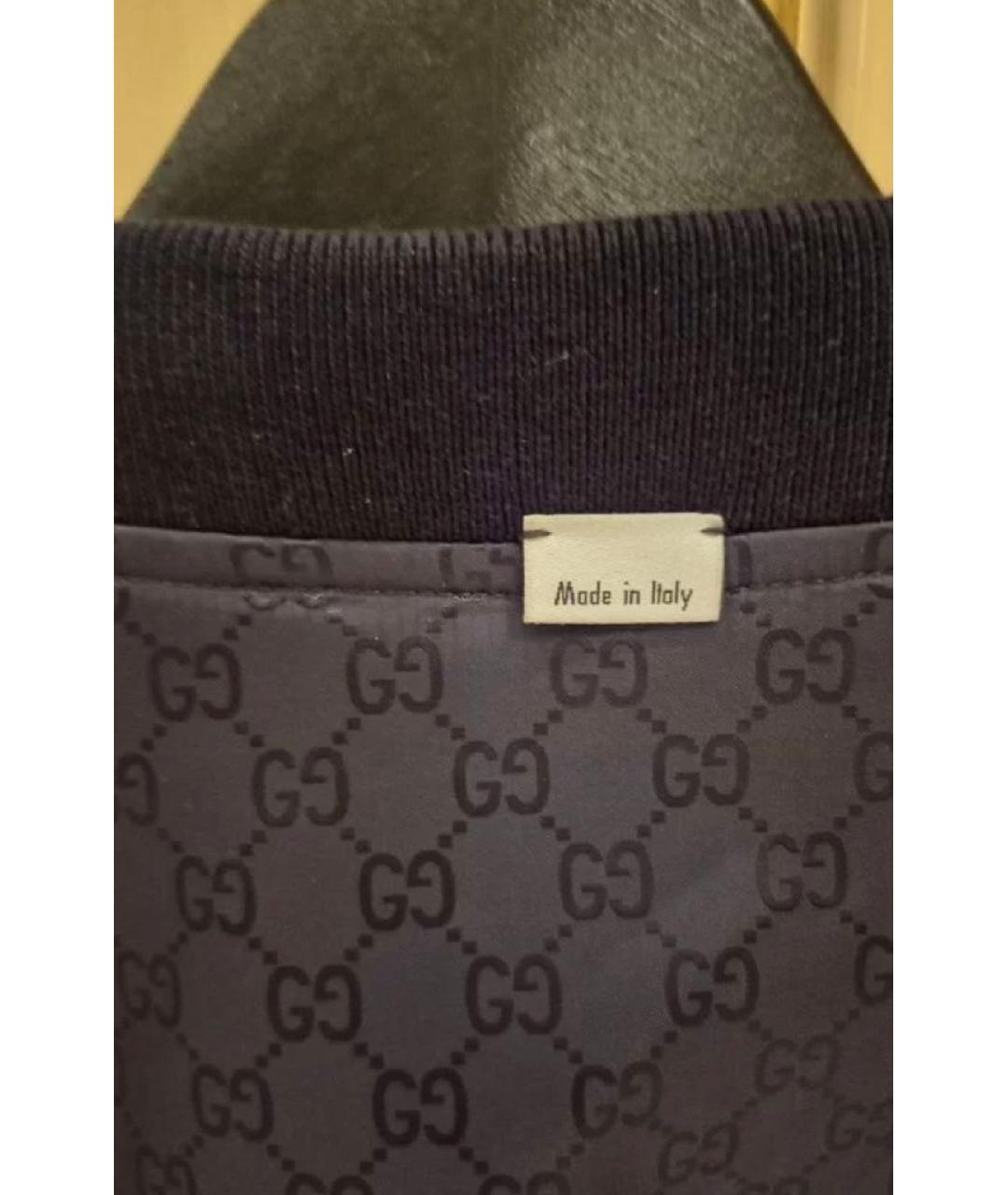 GUCCI Темно-синяя полиамидовая куртка, фото 3