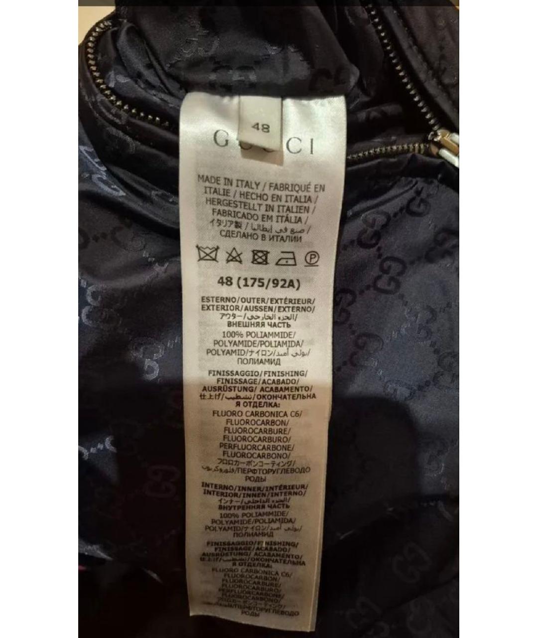 GUCCI Темно-синяя полиамидовая куртка, фото 7