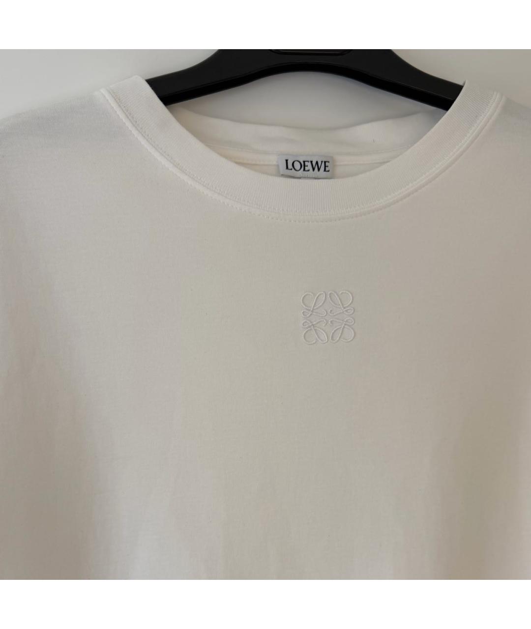 LOEWE Белая хлопковая футболка, фото 4