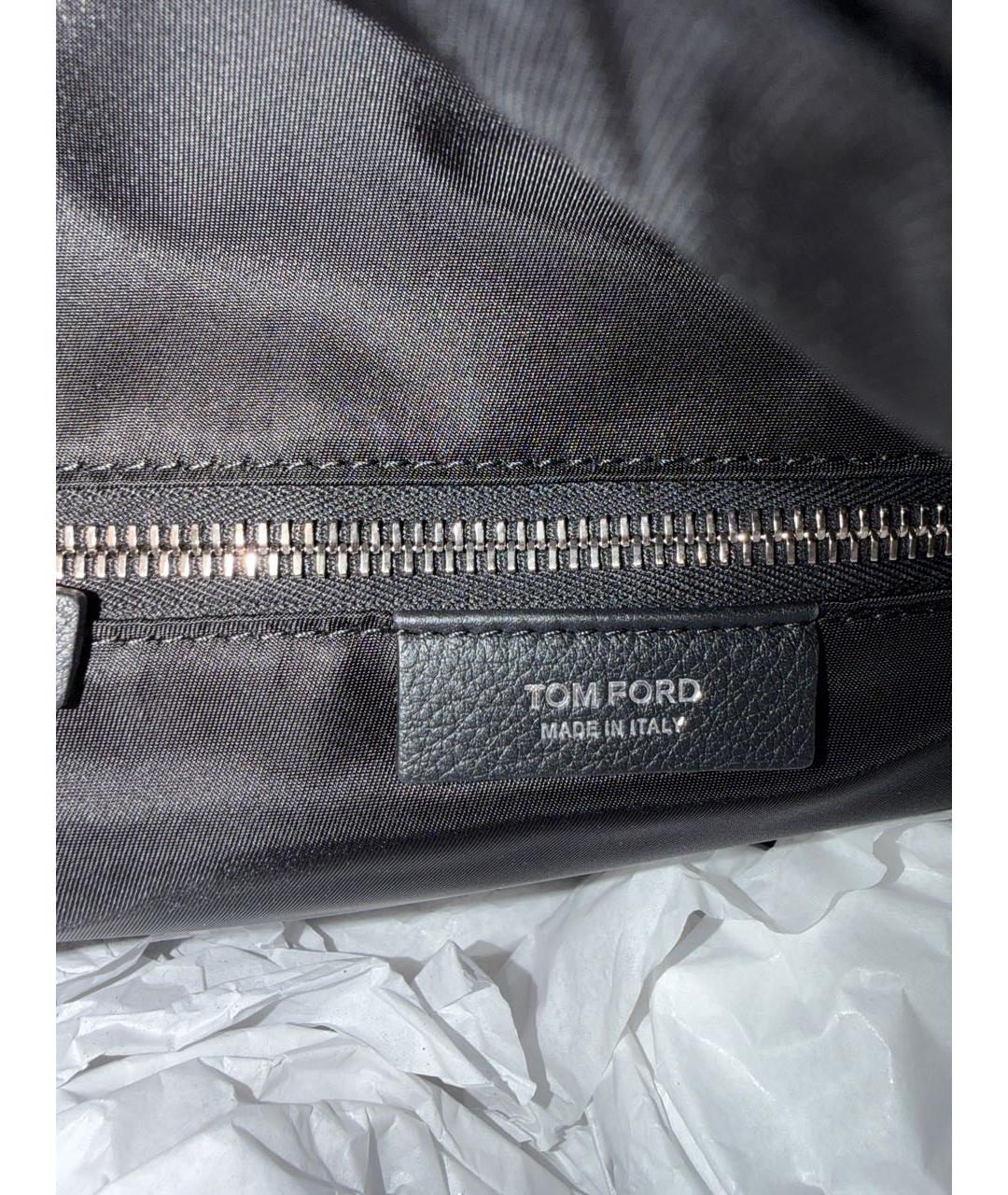 TOM FORD Черный кожаный рюкзак, фото 4