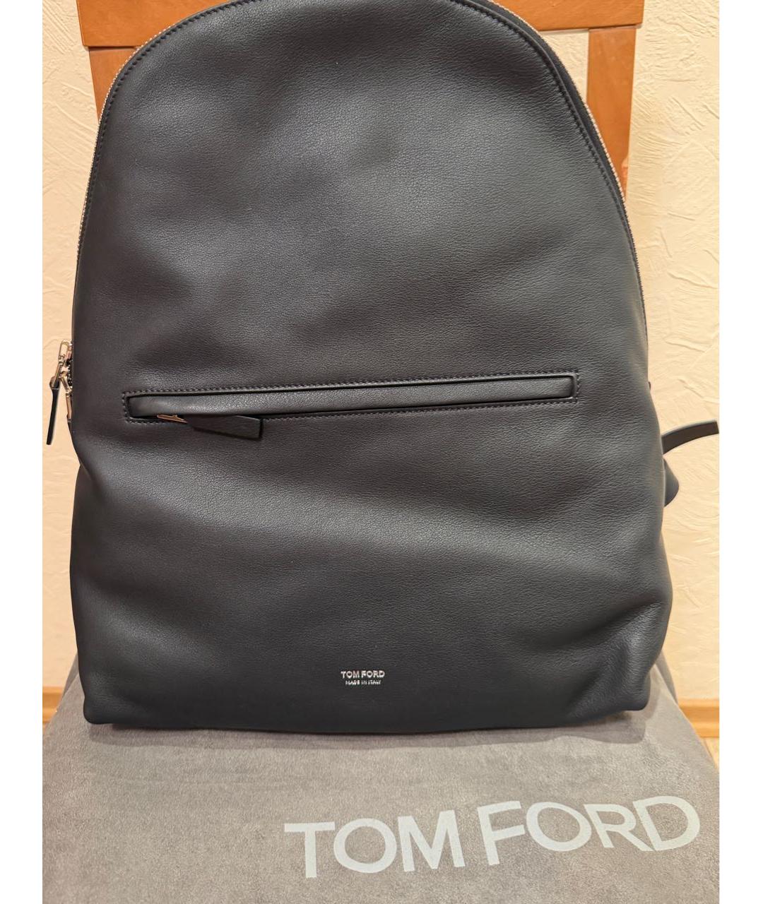 TOM FORD Черный кожаный рюкзак, фото 5