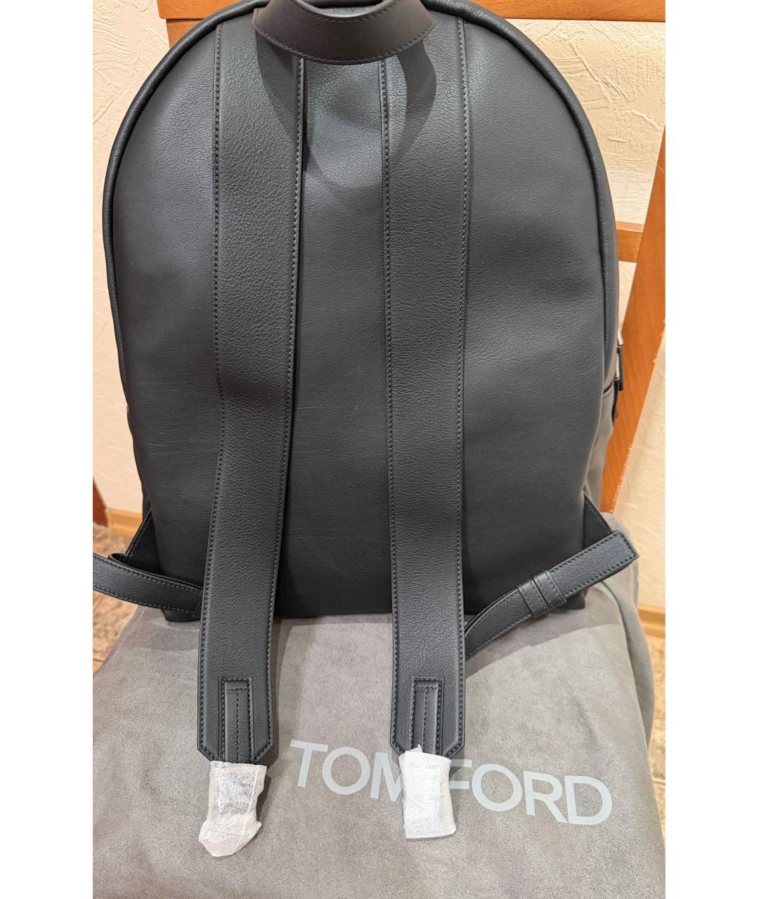 TOM FORD Черный кожаный рюкзак, фото 3