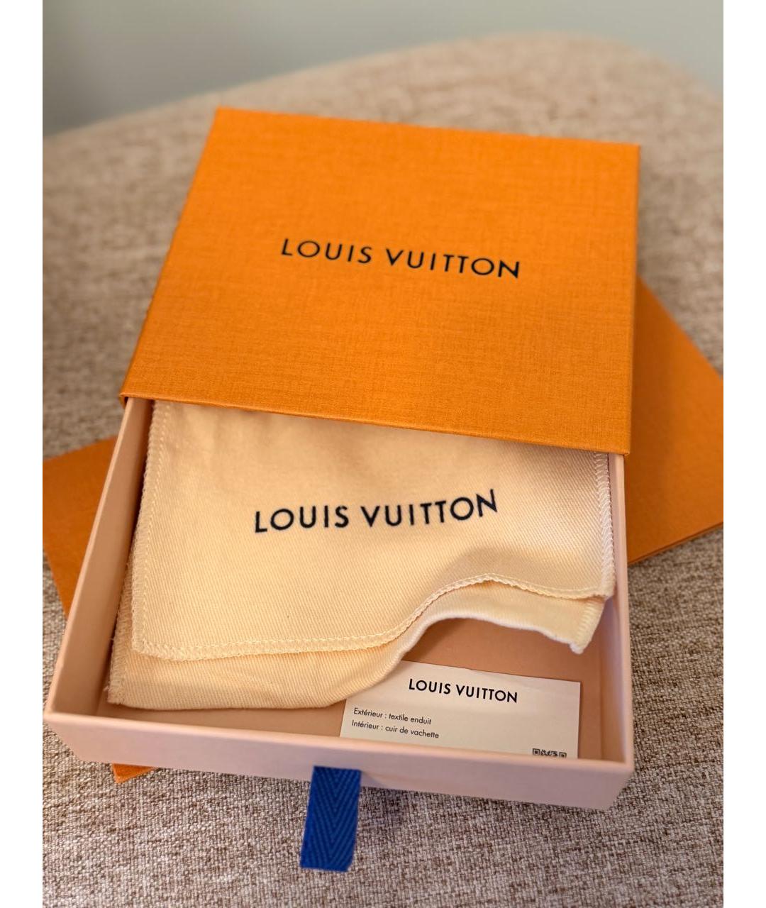 LOUIS VUITTON Коричневый кожаный кошелек, фото 5