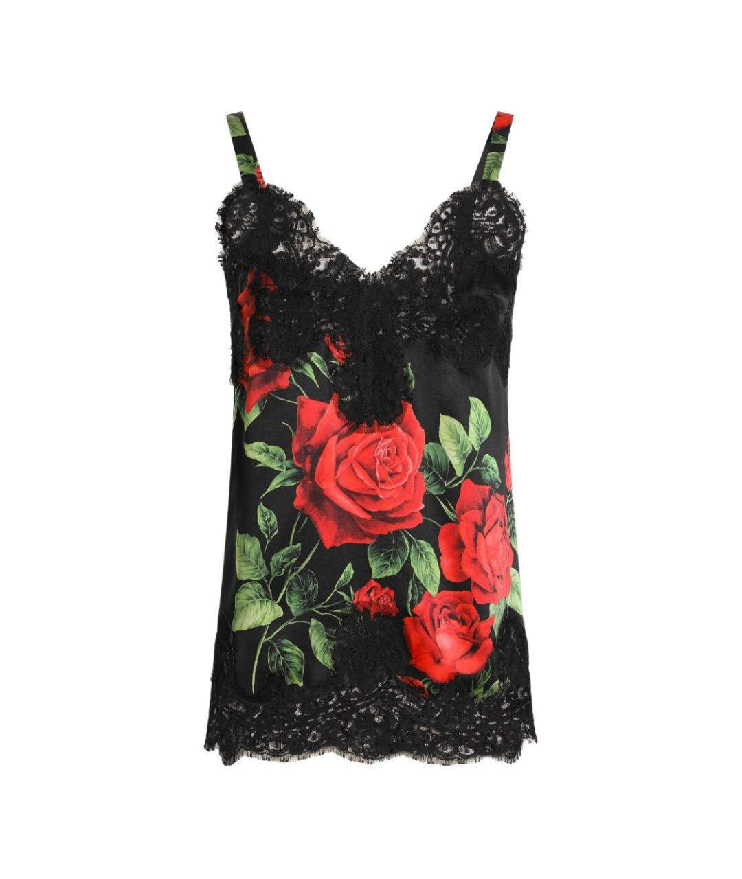 DOLCE&GABBANA Мульти шелковая майка, фото 1