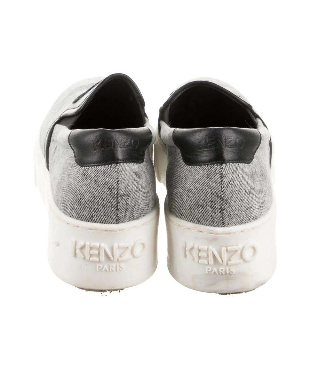KENZO Серые текстильные слипоны, фото 4