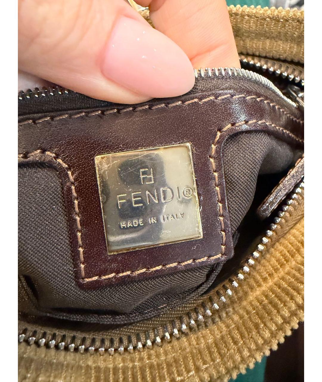 FENDI Коричневая сумка с короткими ручками, фото 2