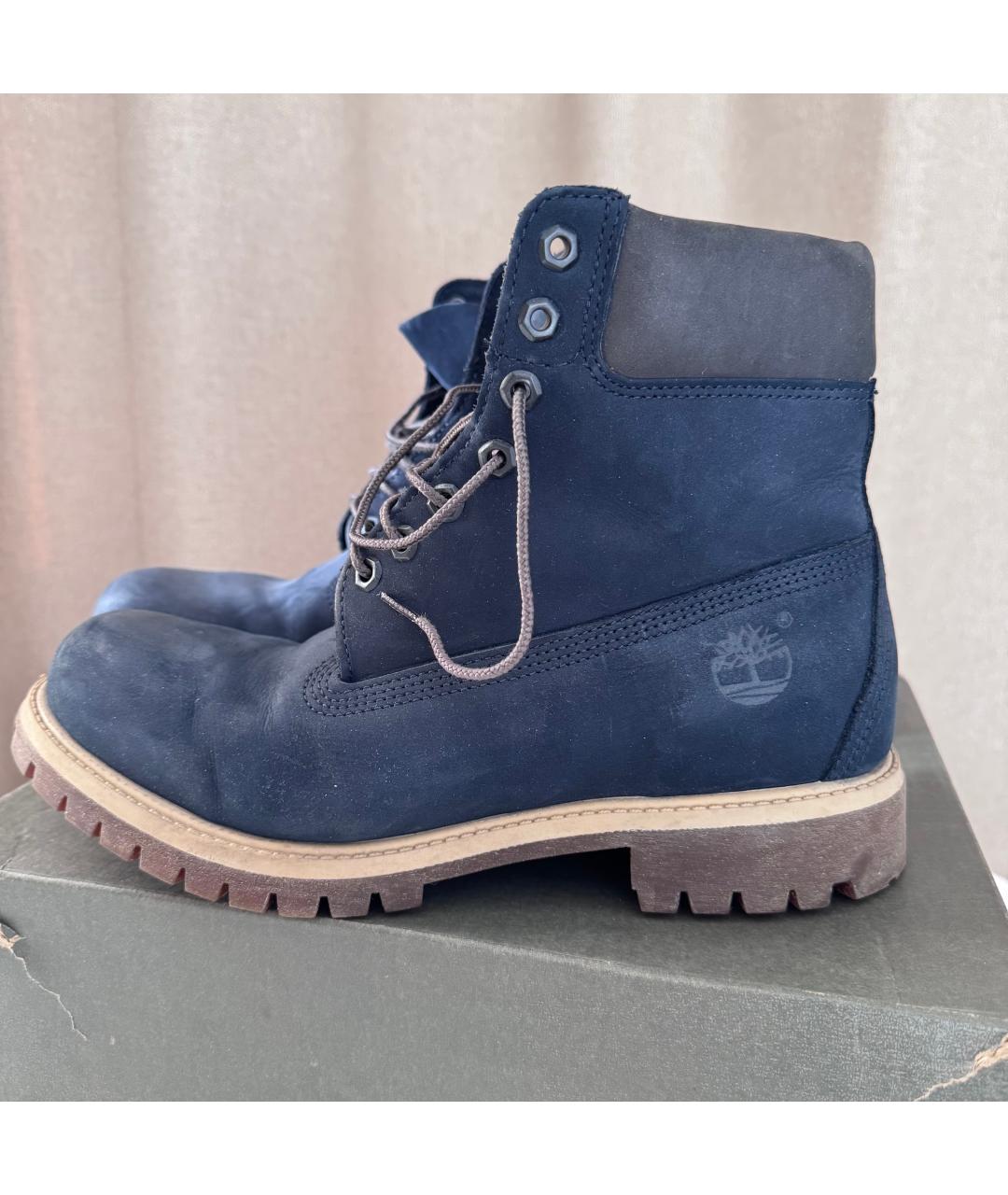 TIMBERLAND Синие нубуковые высокие ботинки, фото 5