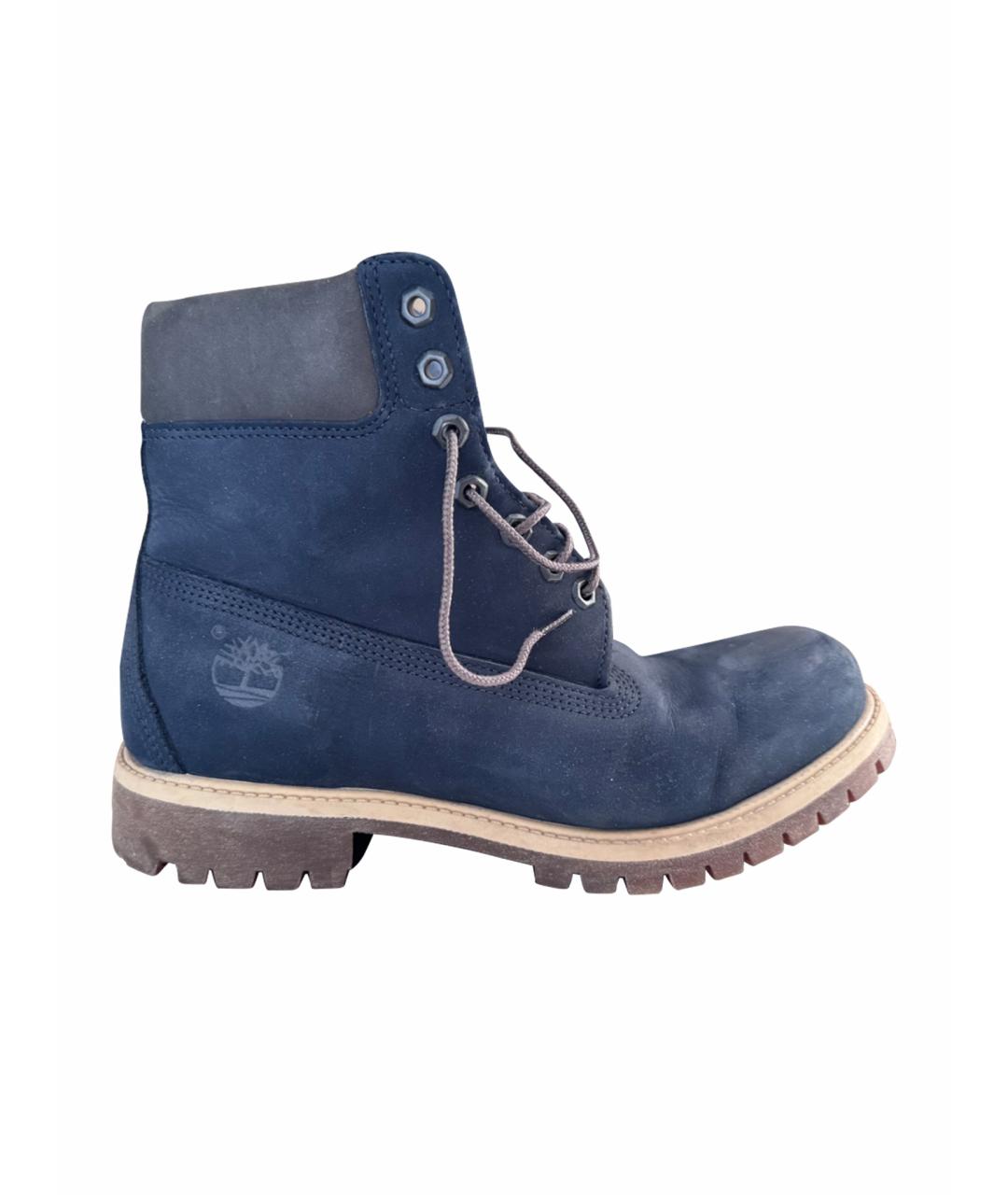 TIMBERLAND Синие нубуковые высокие ботинки, фото 1