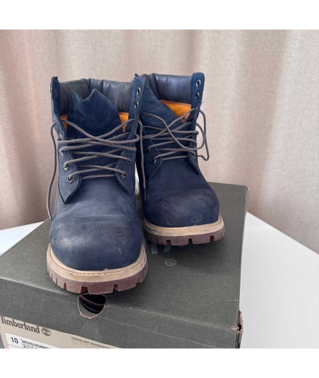TIMBERLAND Синие нубуковые высокие ботинки, фото 2