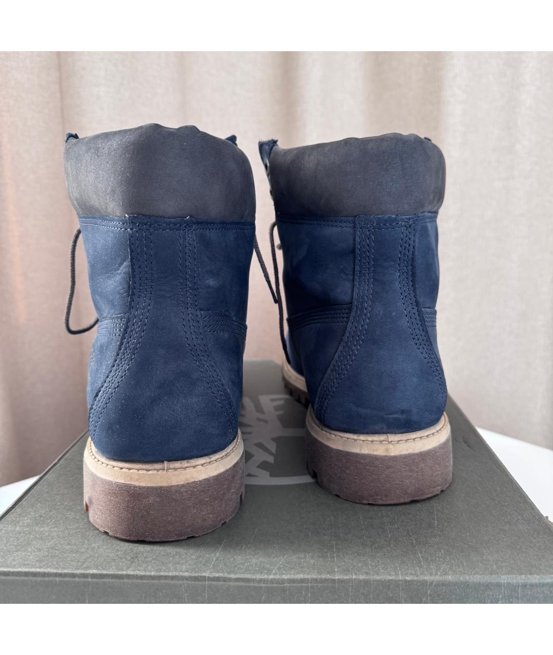 TIMBERLAND Синие нубуковые высокие ботинки, фото 4