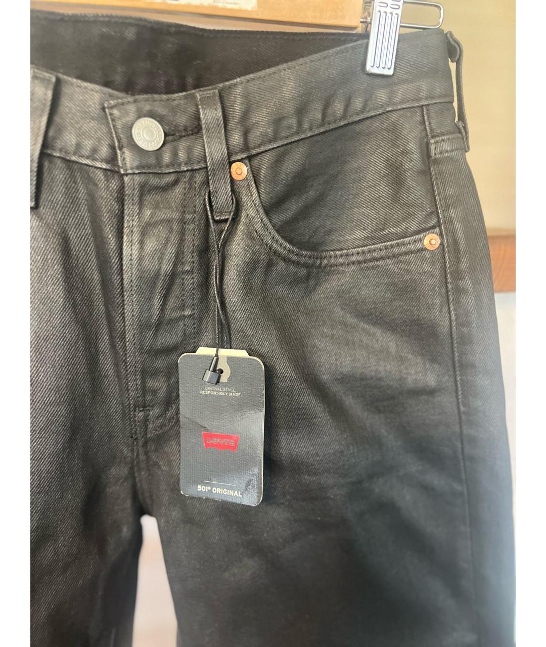 LEVI'S Черные хлопковые прямые джинсы, фото 3