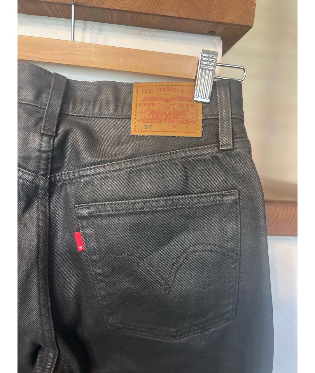 LEVI'S Черные хлопковые прямые джинсы, фото 2