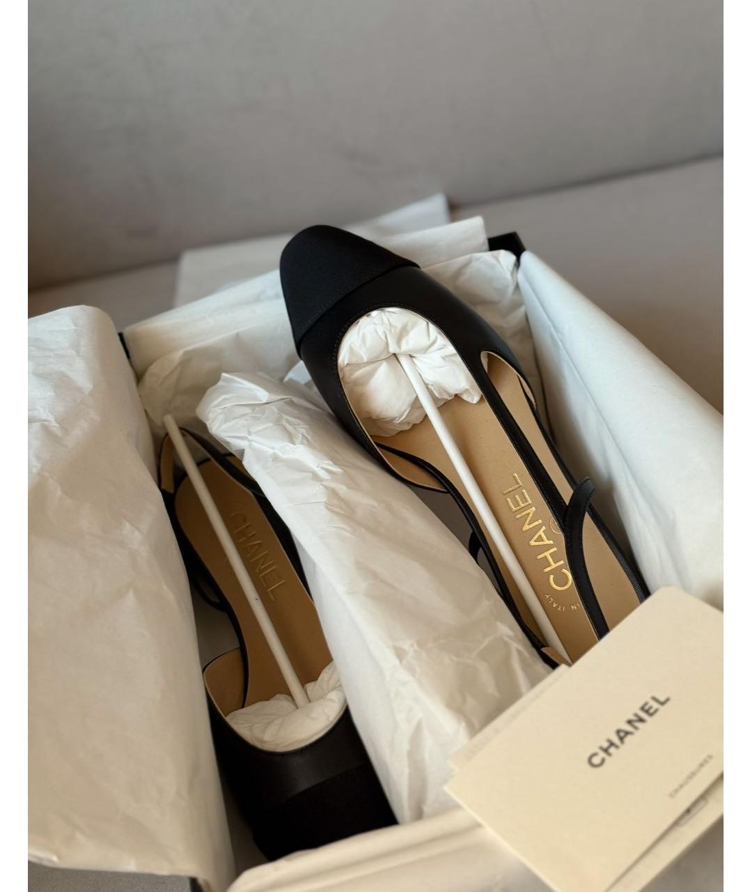 CHANEL Черные кожаные туфли, фото 2