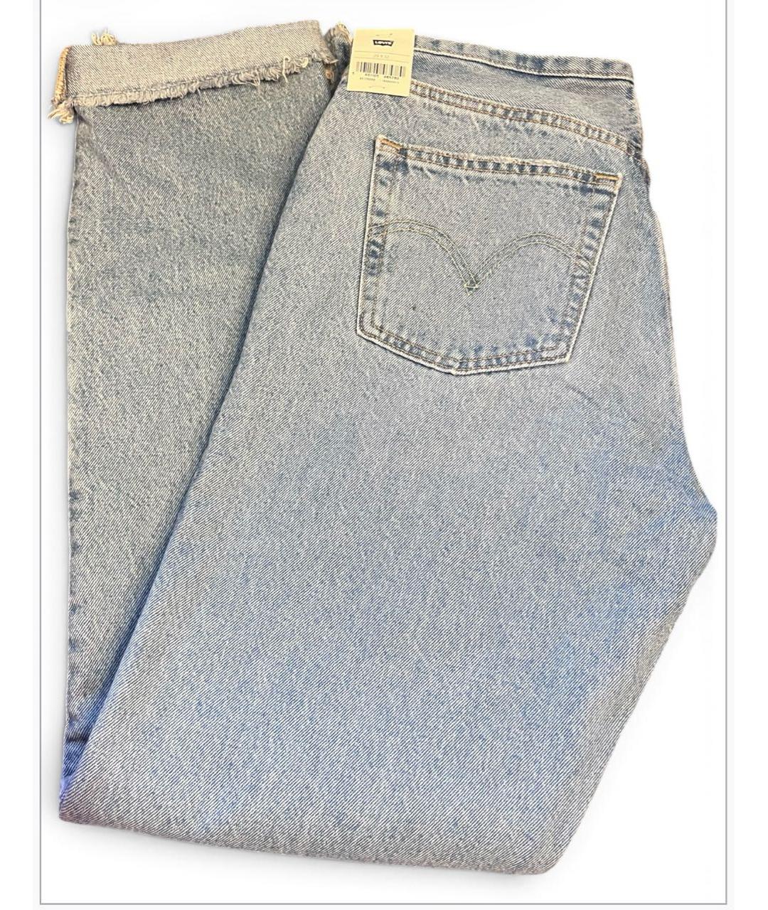 LEVI'S Синие хлопковые прямые джинсы, фото 2