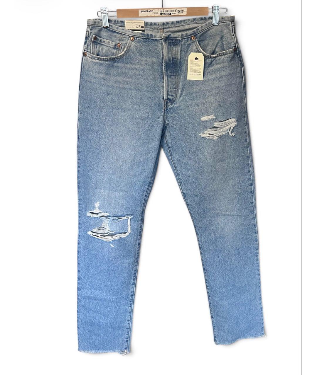 LEVI'S Синие хлопковые прямые джинсы, фото 4