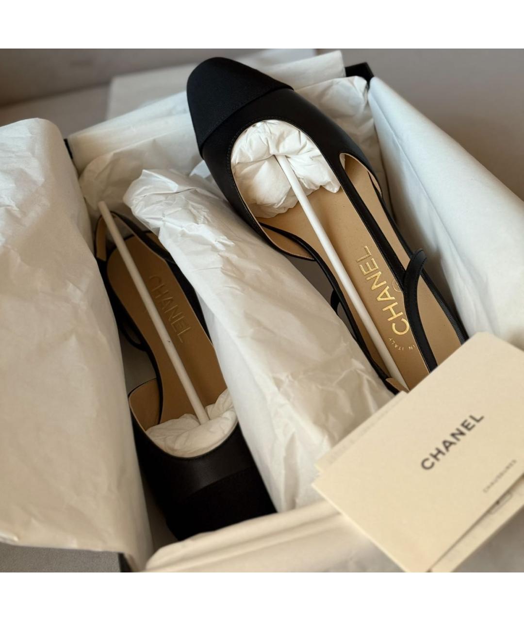 CHANEL Черные кожаные туфли, фото 3