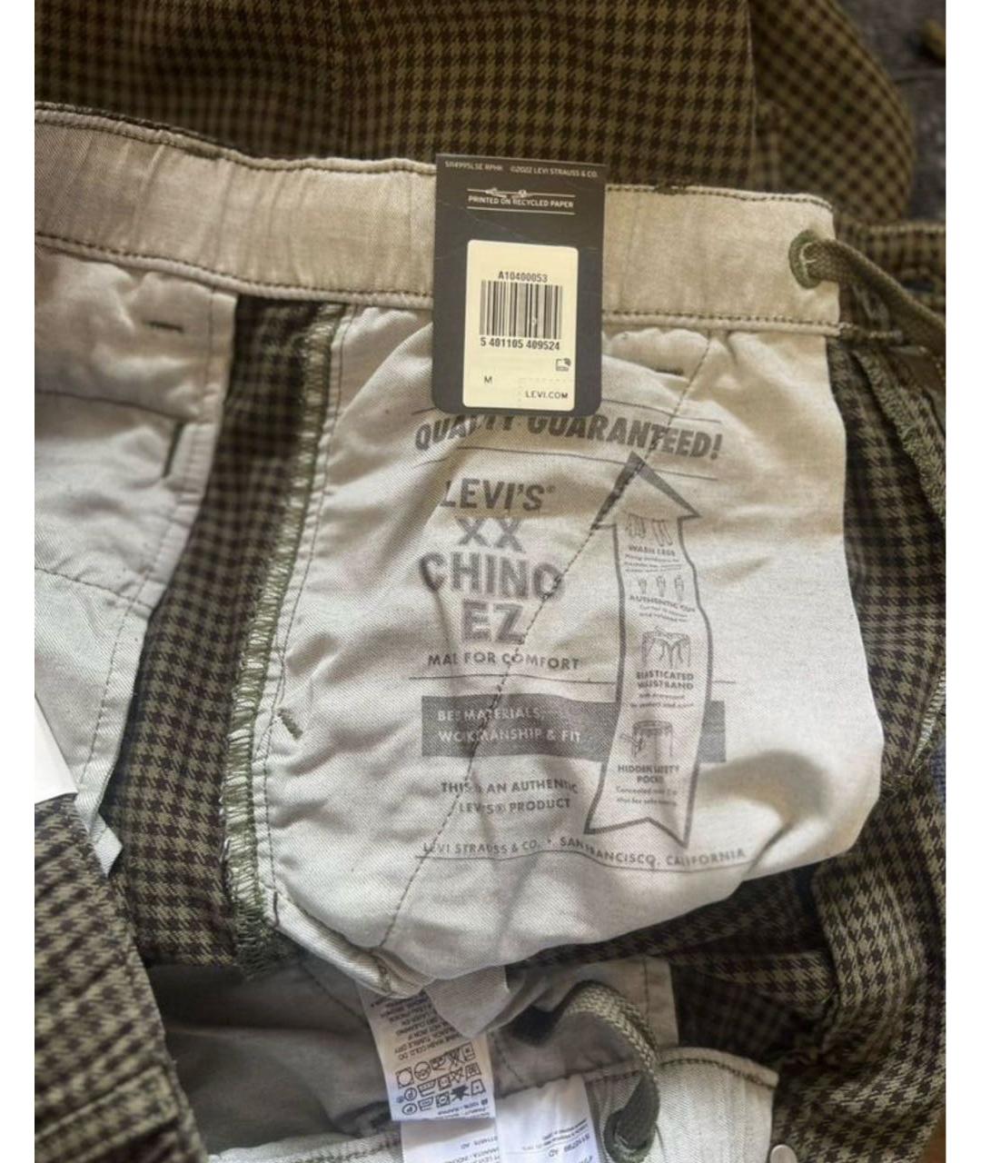 LEVI'S Коричневые хлопковые повседневные брюки, фото 3
