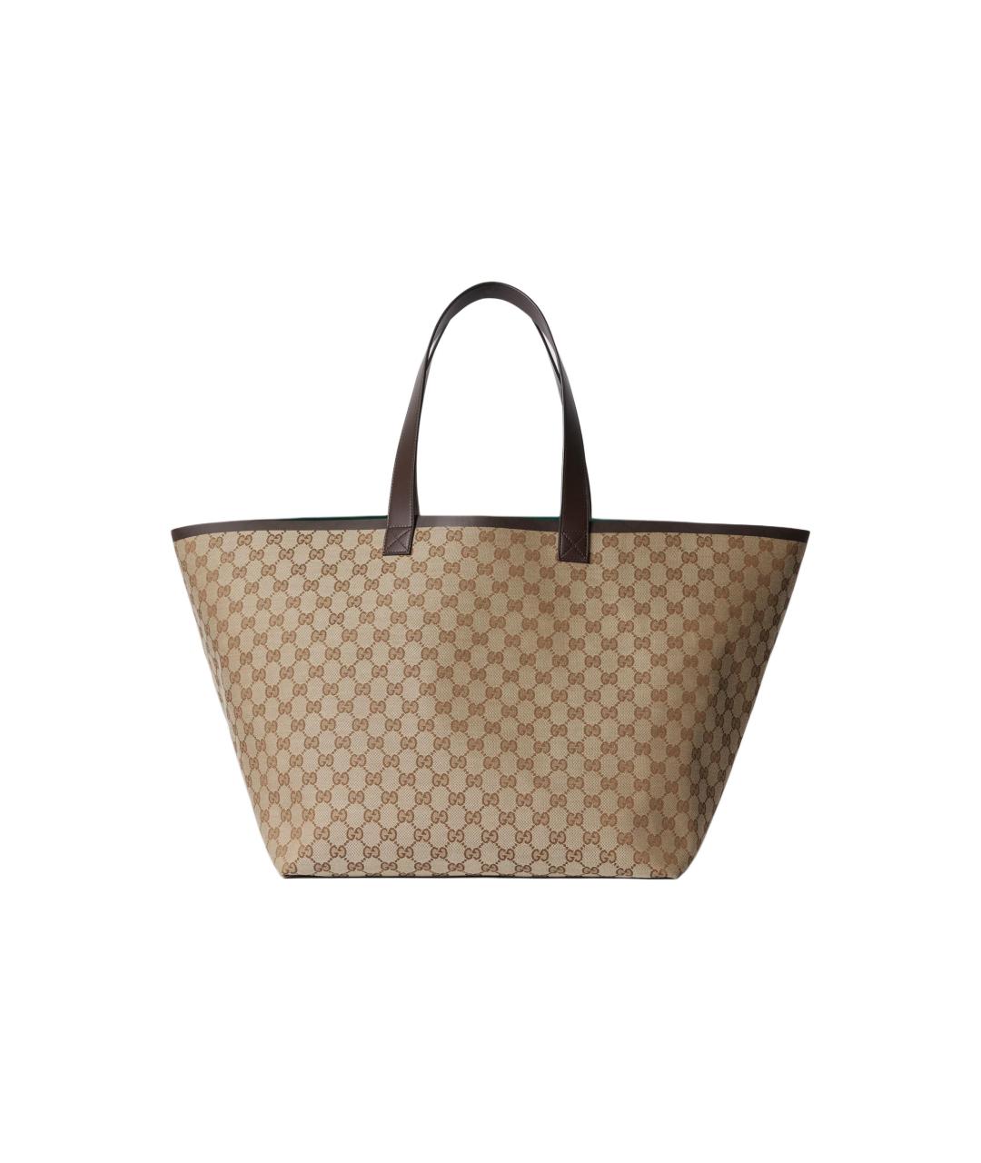 GUCCI Бежевая сумка через плечо из канвы, фото 5