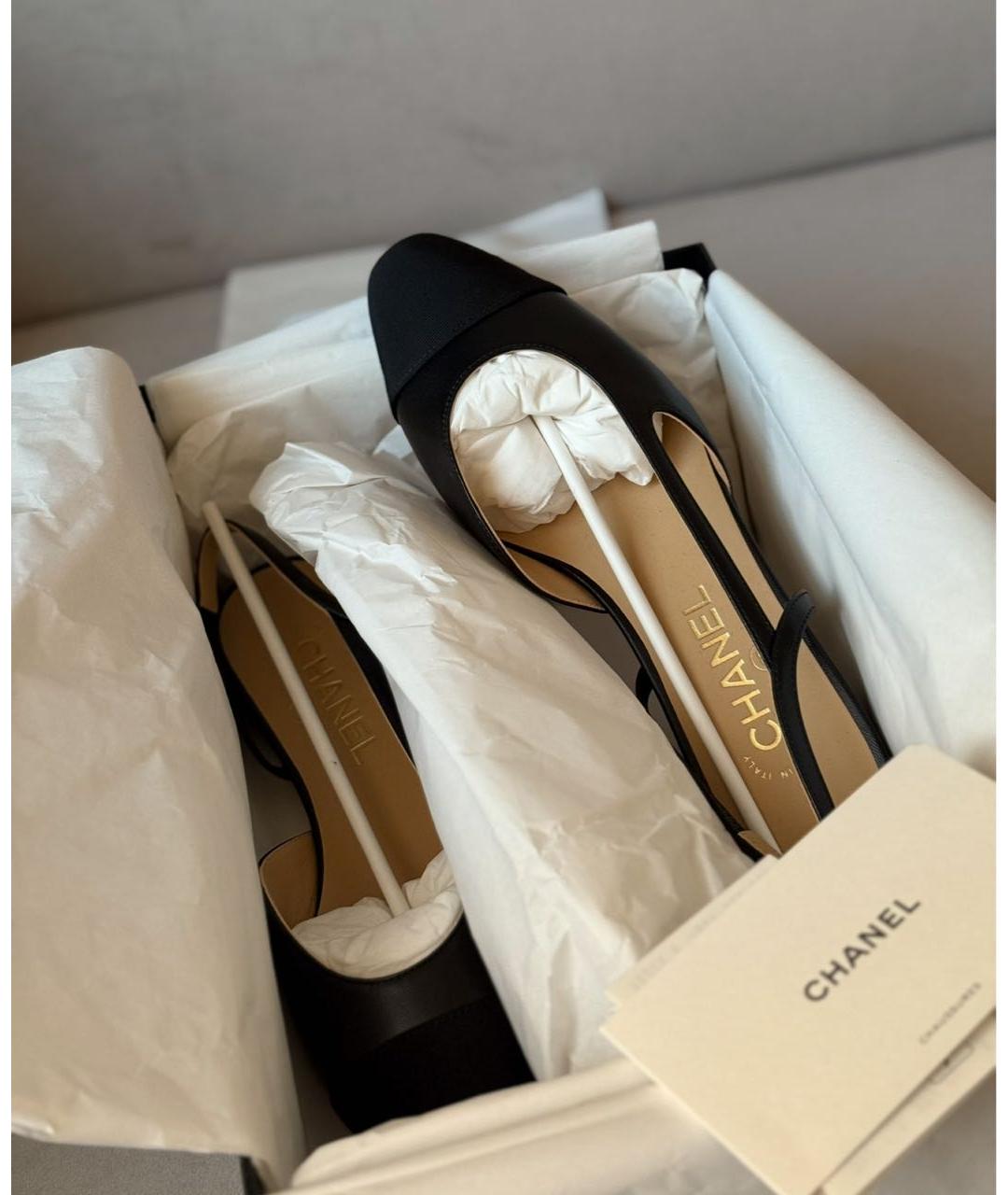 CHANEL Черные кожаные туфли, фото 2