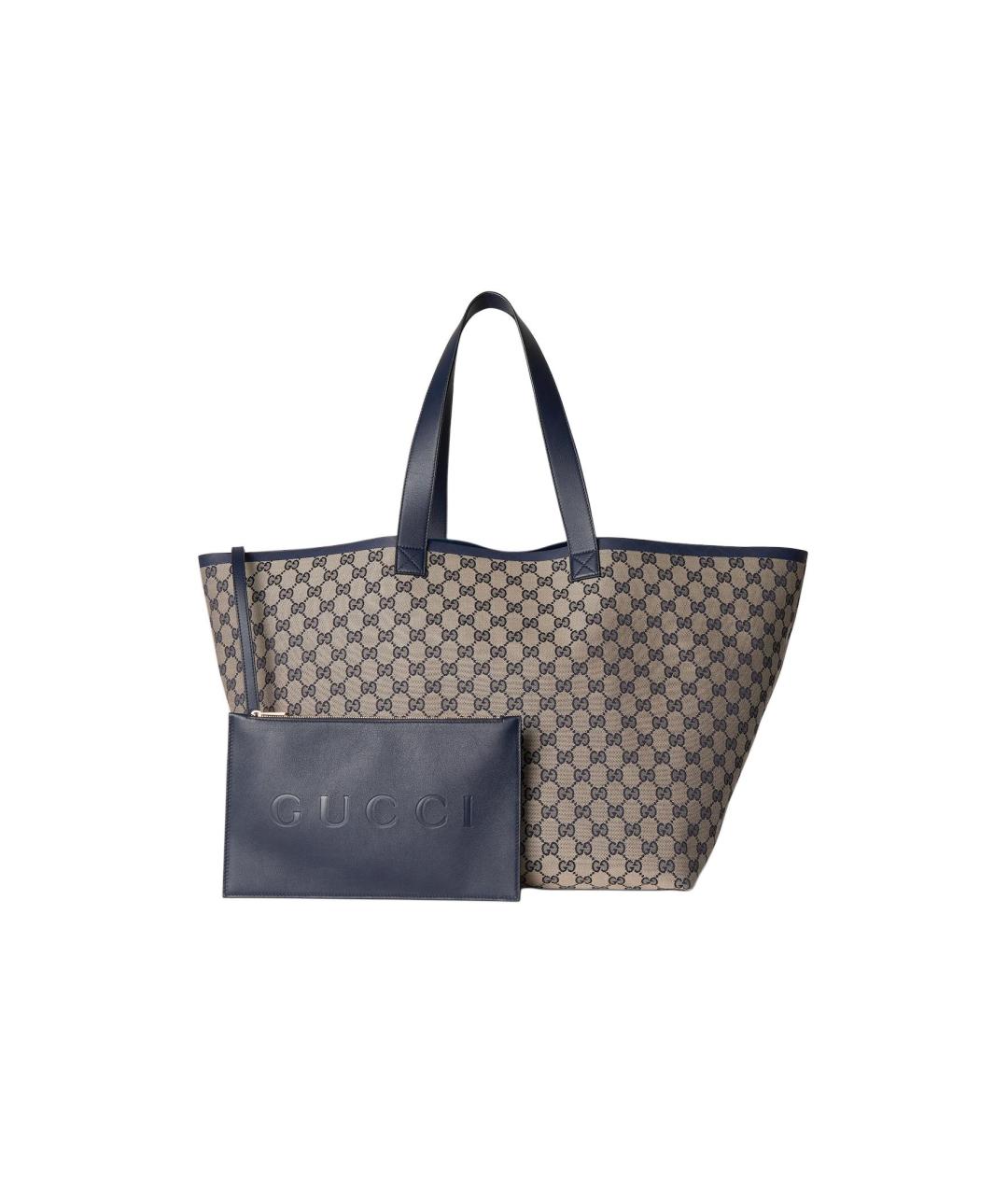 GUCCI Бежевая сумка через плечо из канвы, фото 2