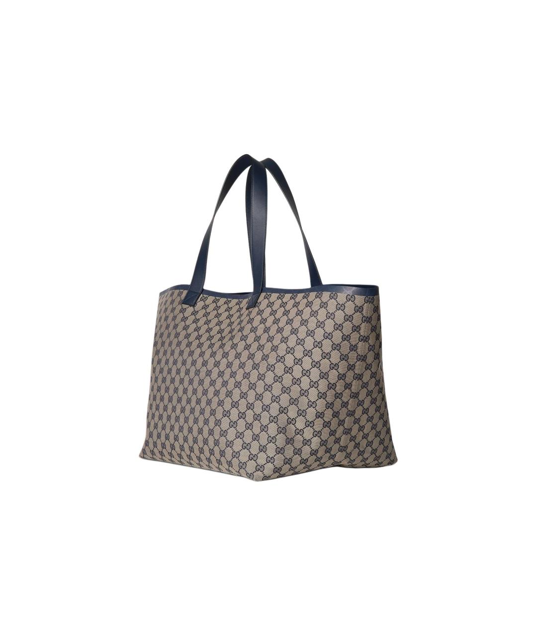 GUCCI Бежевая сумка через плечо из канвы, фото 3