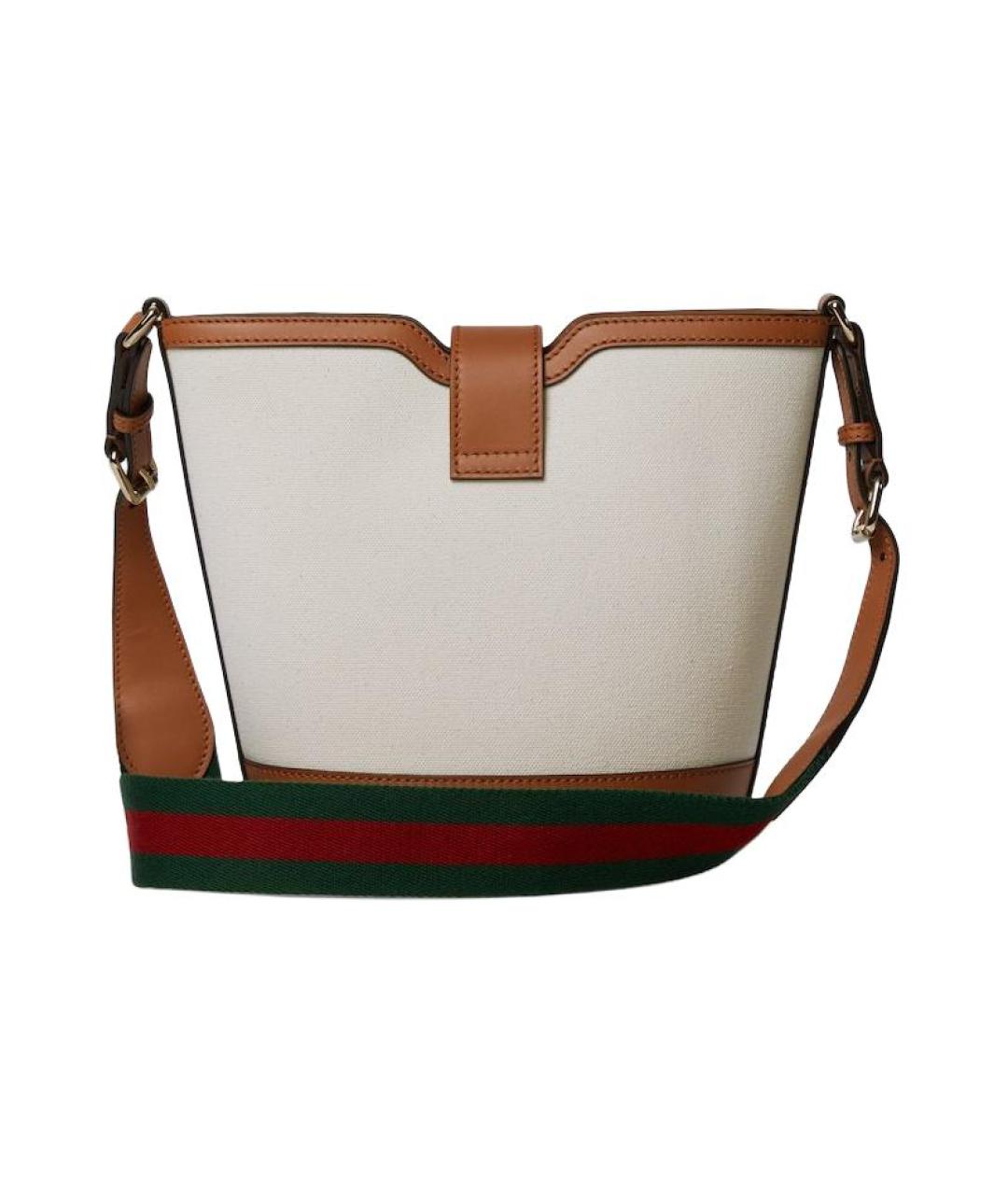 GUCCI Бежевая сумка через плечо из канвы, фото 4
