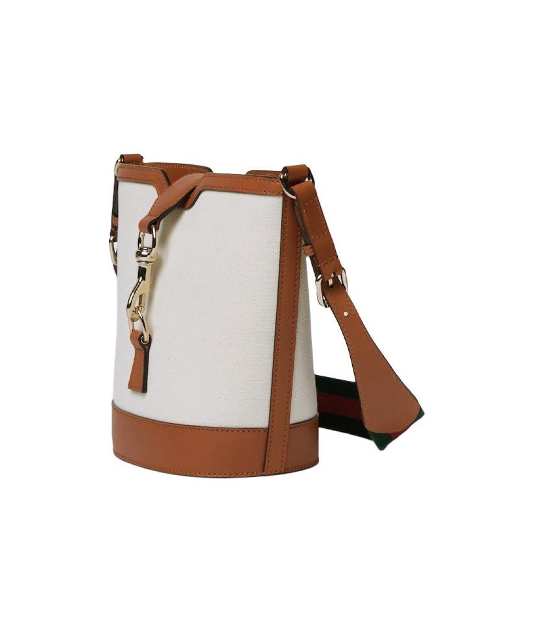 GUCCI Бежевая сумка через плечо из канвы, фото 2