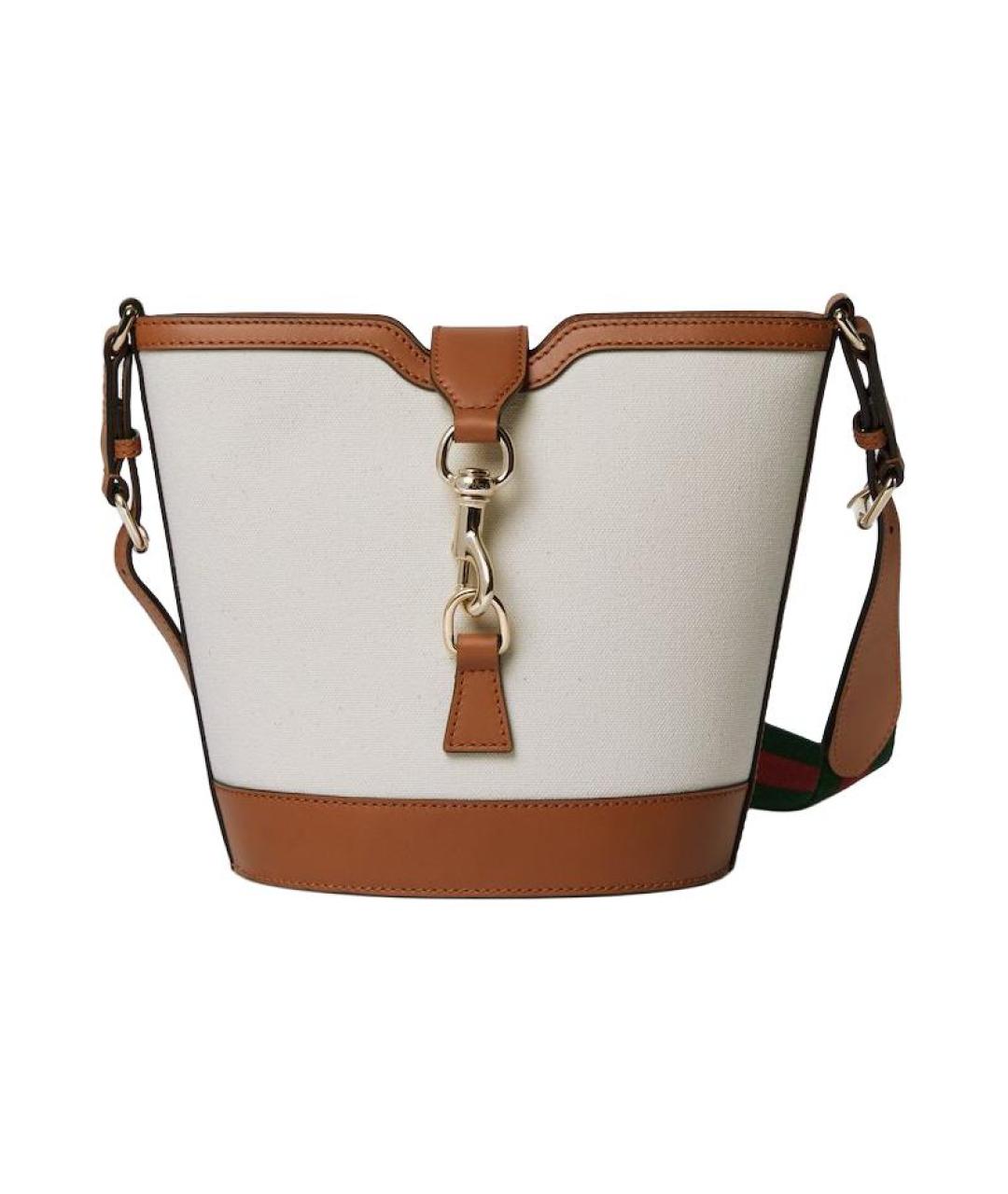 GUCCI Бежевая сумка через плечо из канвы, фото 1