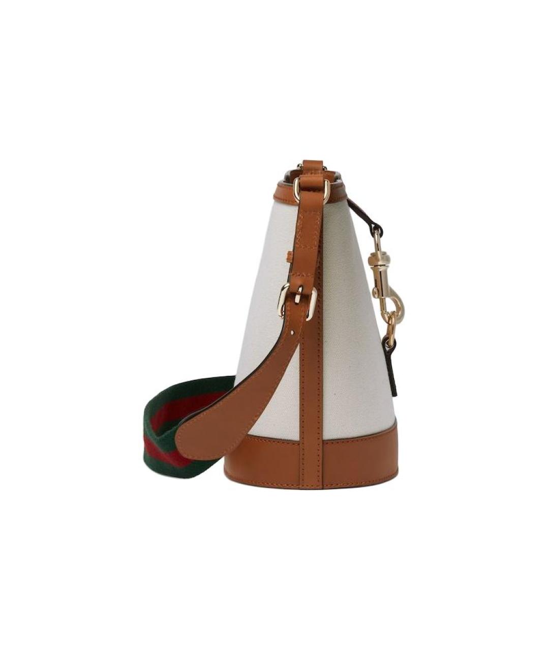 GUCCI Бежевая сумка через плечо из канвы, фото 3