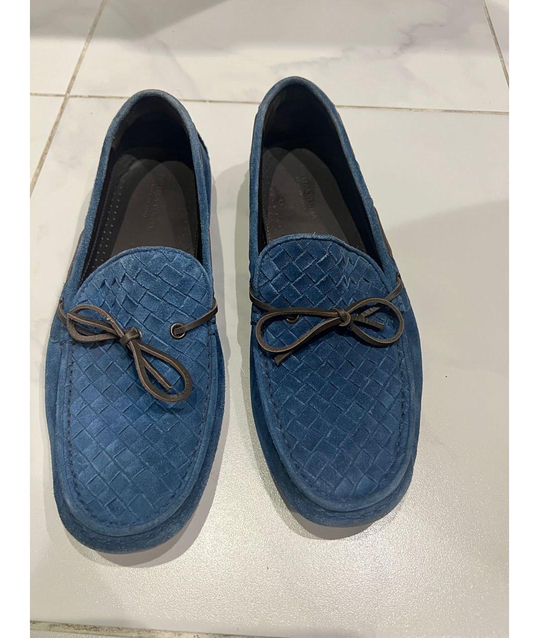 BOTTEGA VENETA Синие замшевые мокасины, фото 2