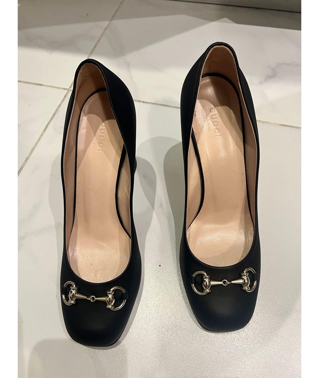 GUCCI Черные кожаные туфли, фото 2