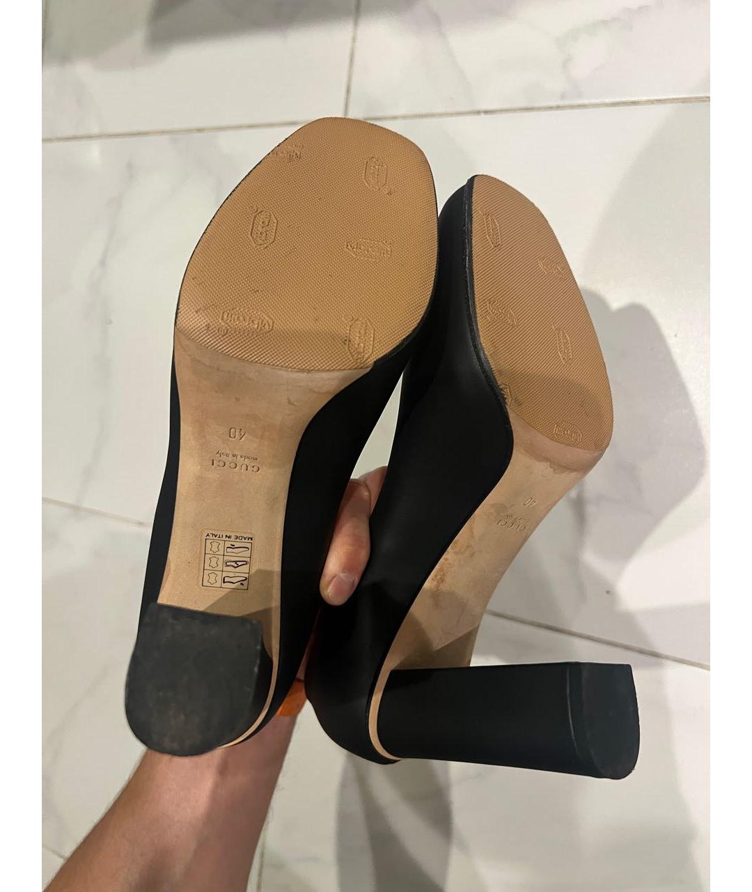 GUCCI Черные кожаные туфли, фото 5