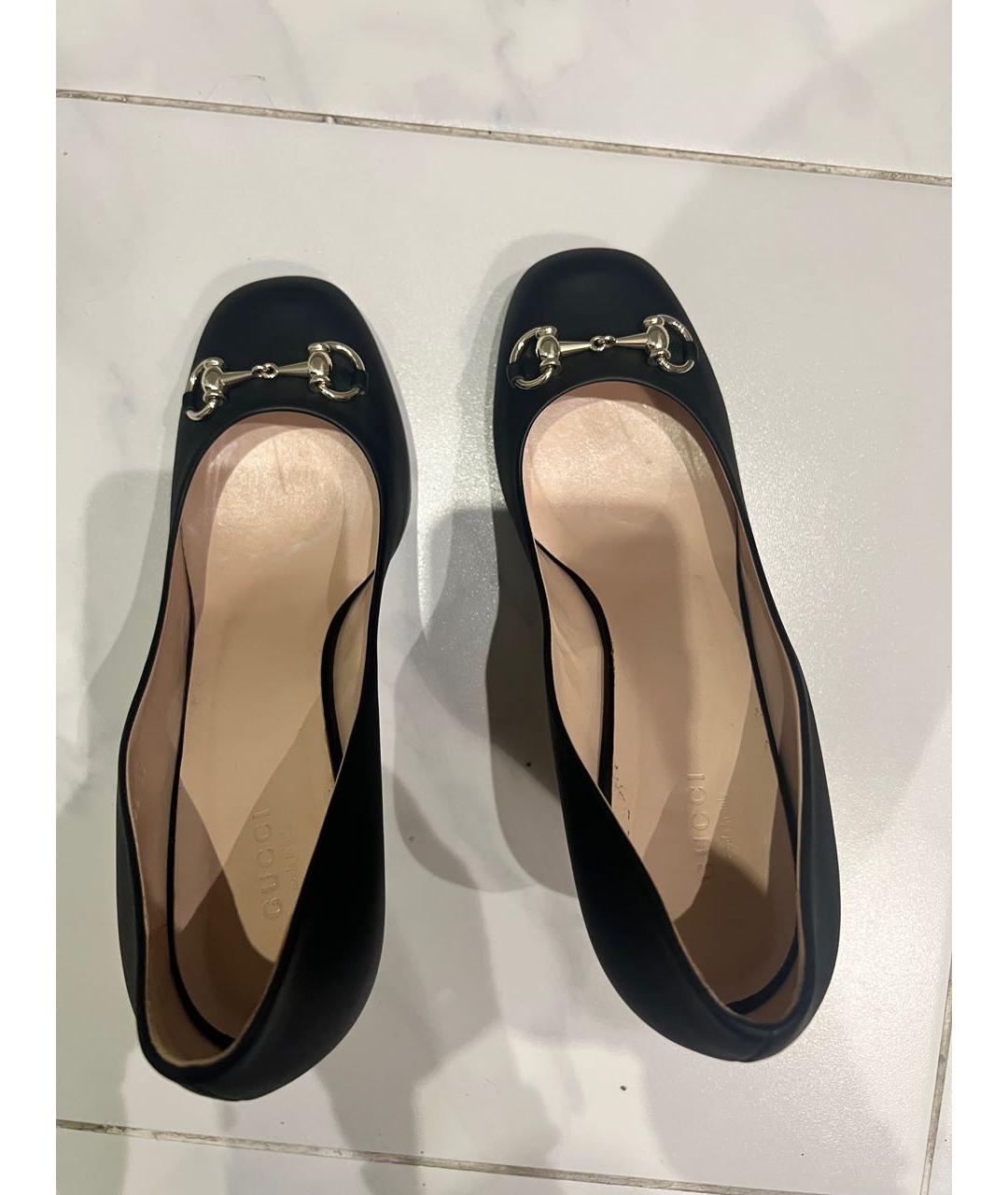 GUCCI Черные кожаные туфли, фото 3