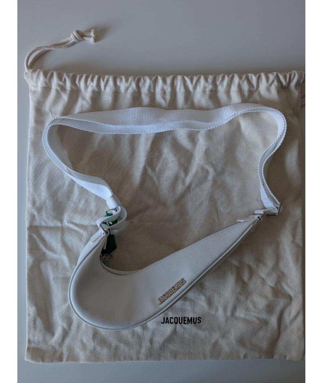 JACQUEMUS Белая кожаная сумка через плечо, фото 8