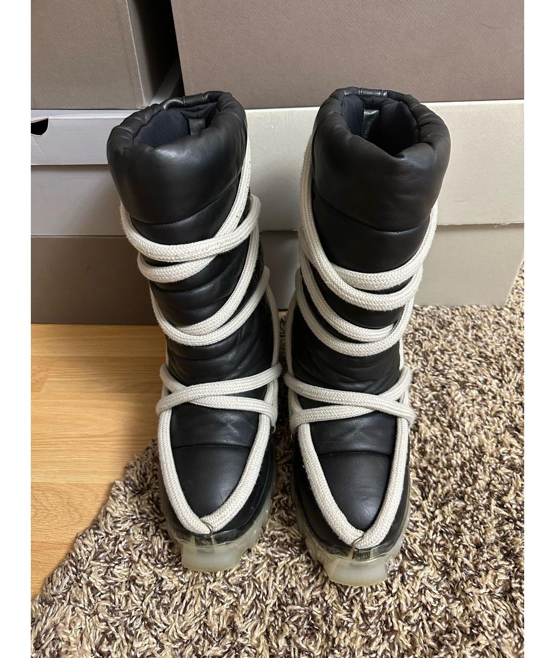 RICK OWENS Черные высокие ботинки, фото 4