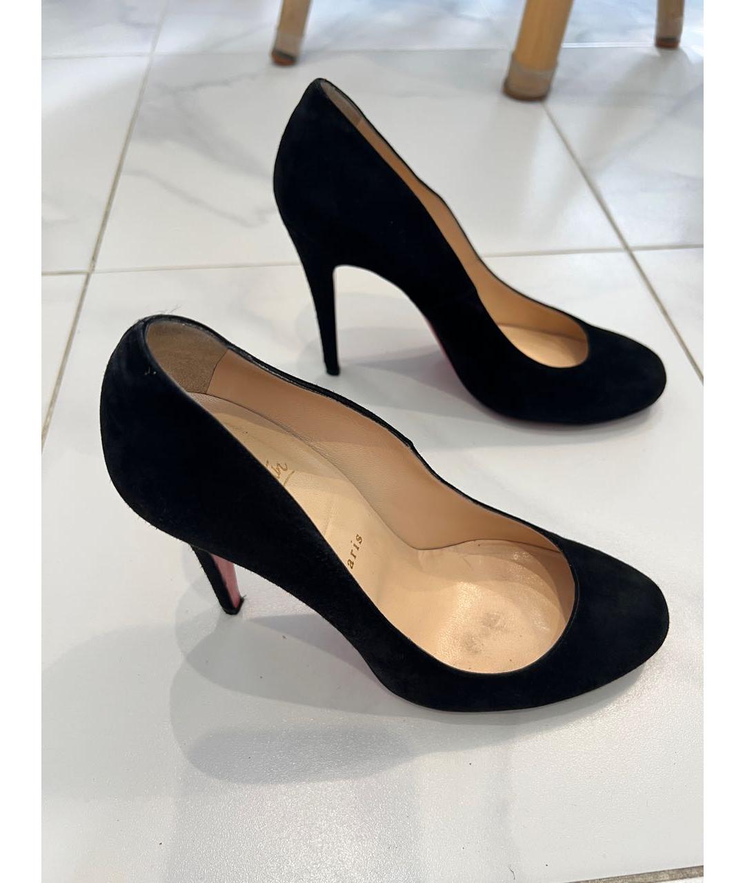 CHRISTIAN LOUBOUTIN Черные замшевые туфли, фото 6