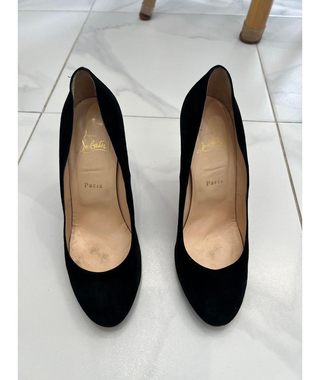CHRISTIAN LOUBOUTIN Черные замшевые туфли, фото 2