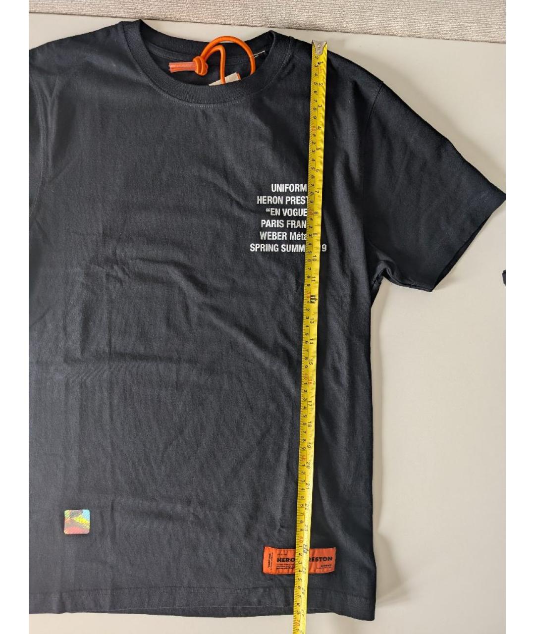 HERON PRESTON Черная хлопковая футболка, фото 8