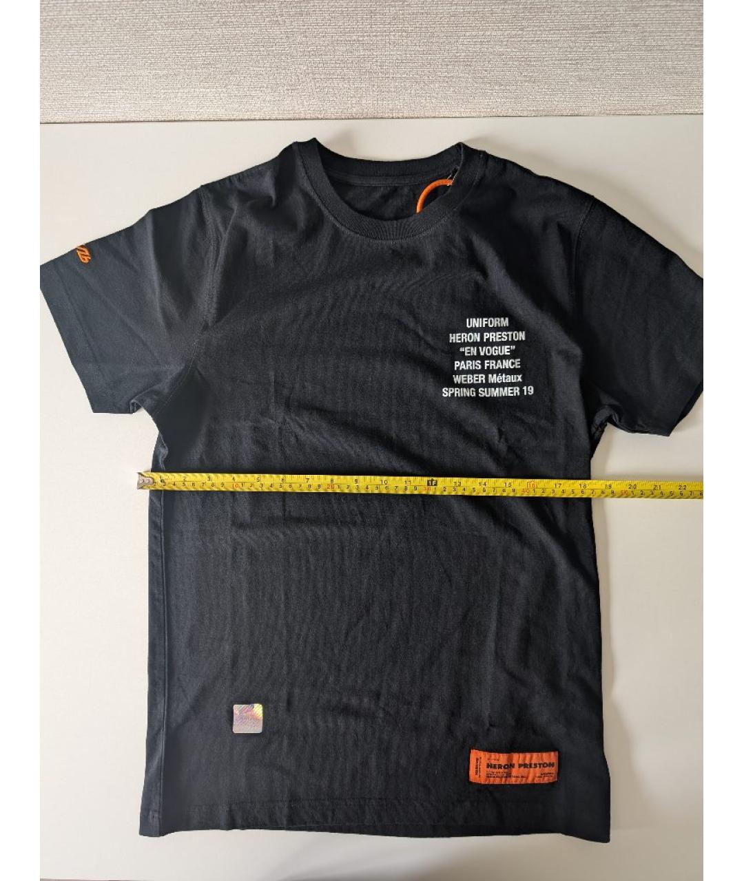 HERON PRESTON Черная хлопковая футболка, фото 7
