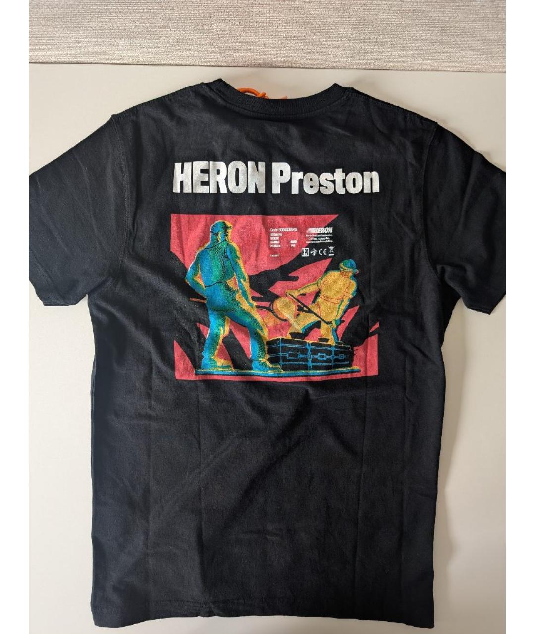 HERON PRESTON Черная хлопковая футболка, фото 3