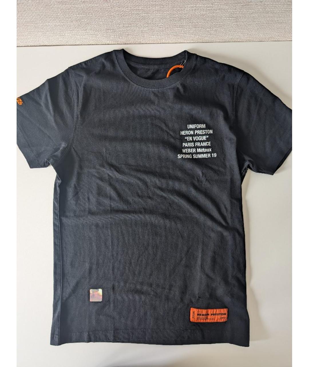 HERON PRESTON Черная хлопковая футболка, фото 2