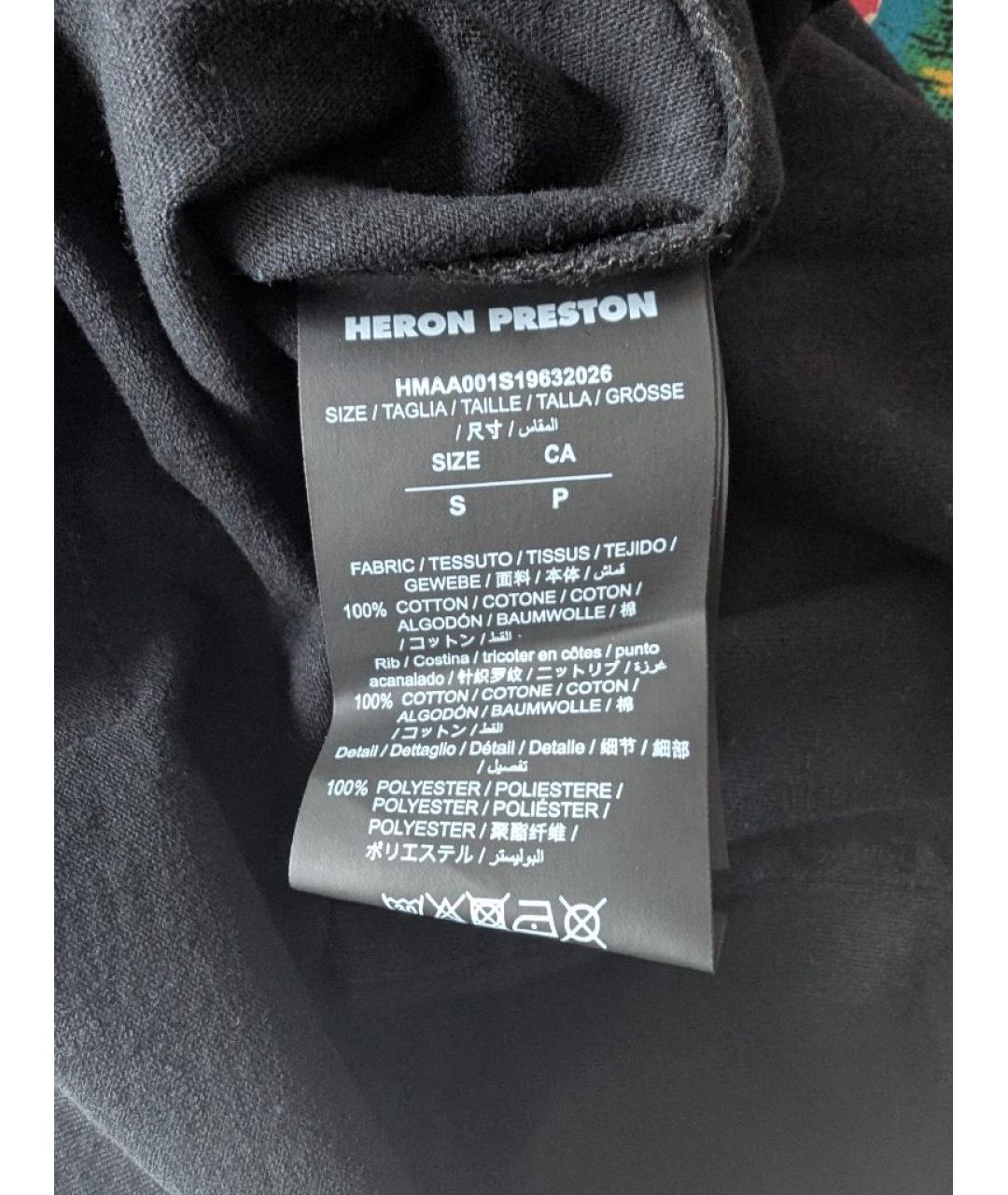 HERON PRESTON Черная хлопковая футболка, фото 6