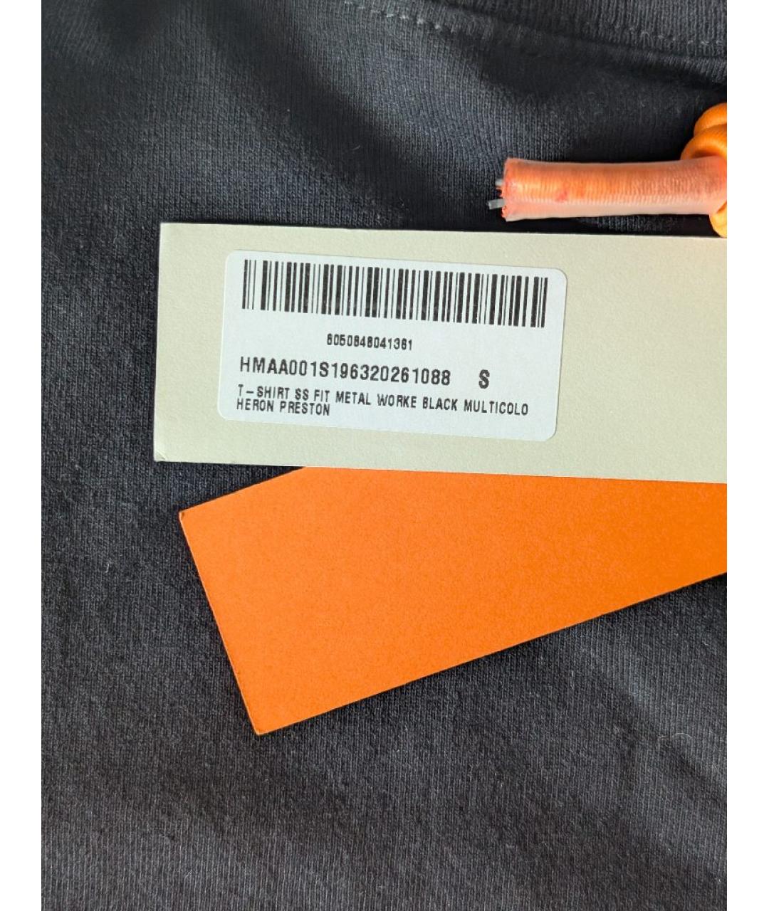HERON PRESTON Черная хлопковая футболка, фото 9