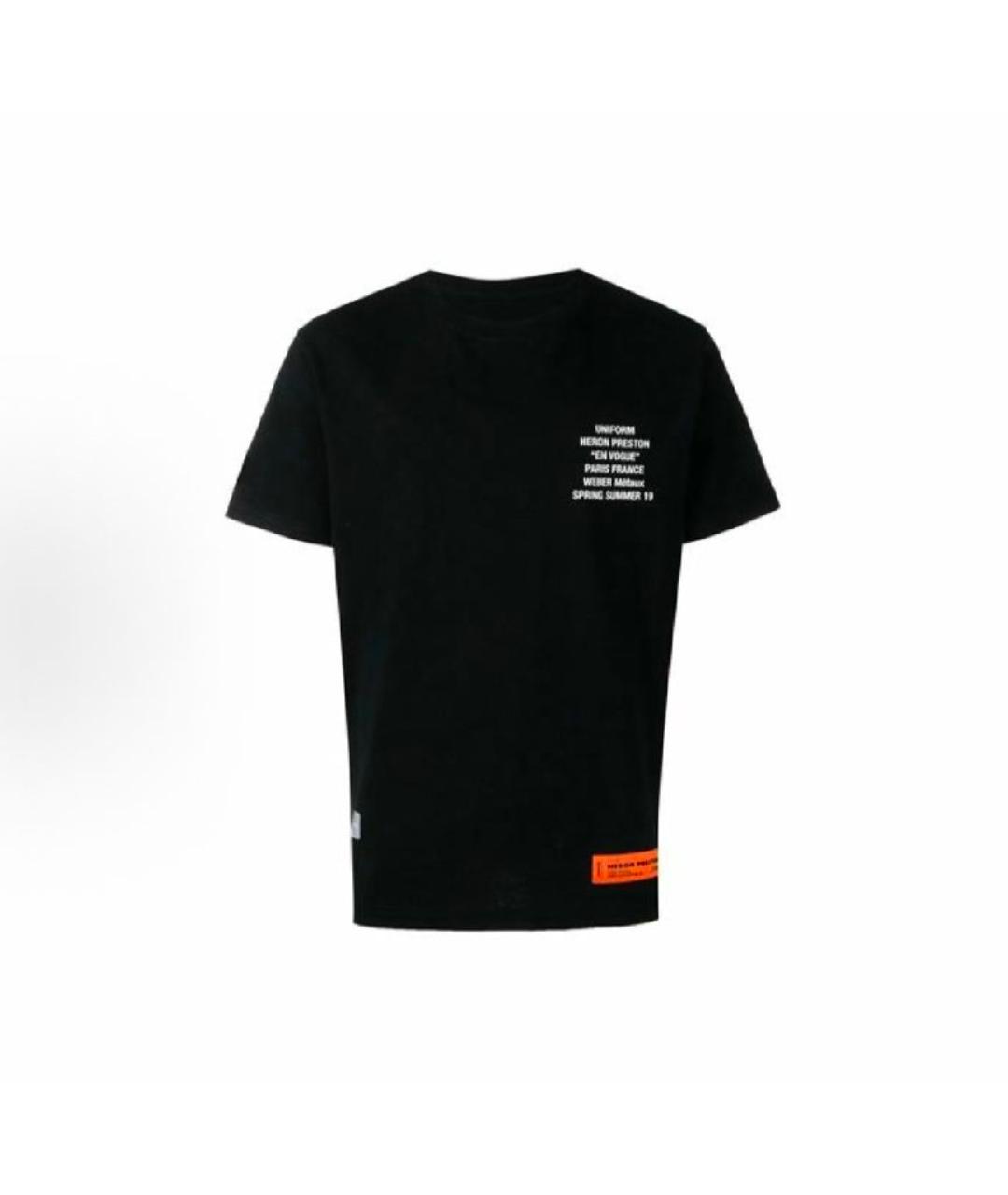 HERON PRESTON Черная хлопковая футболка, фото 10