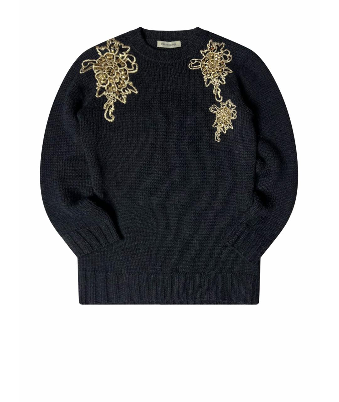 PIERRE BALMAIN Черный шерстяной джемпер / свитер, фото 1
