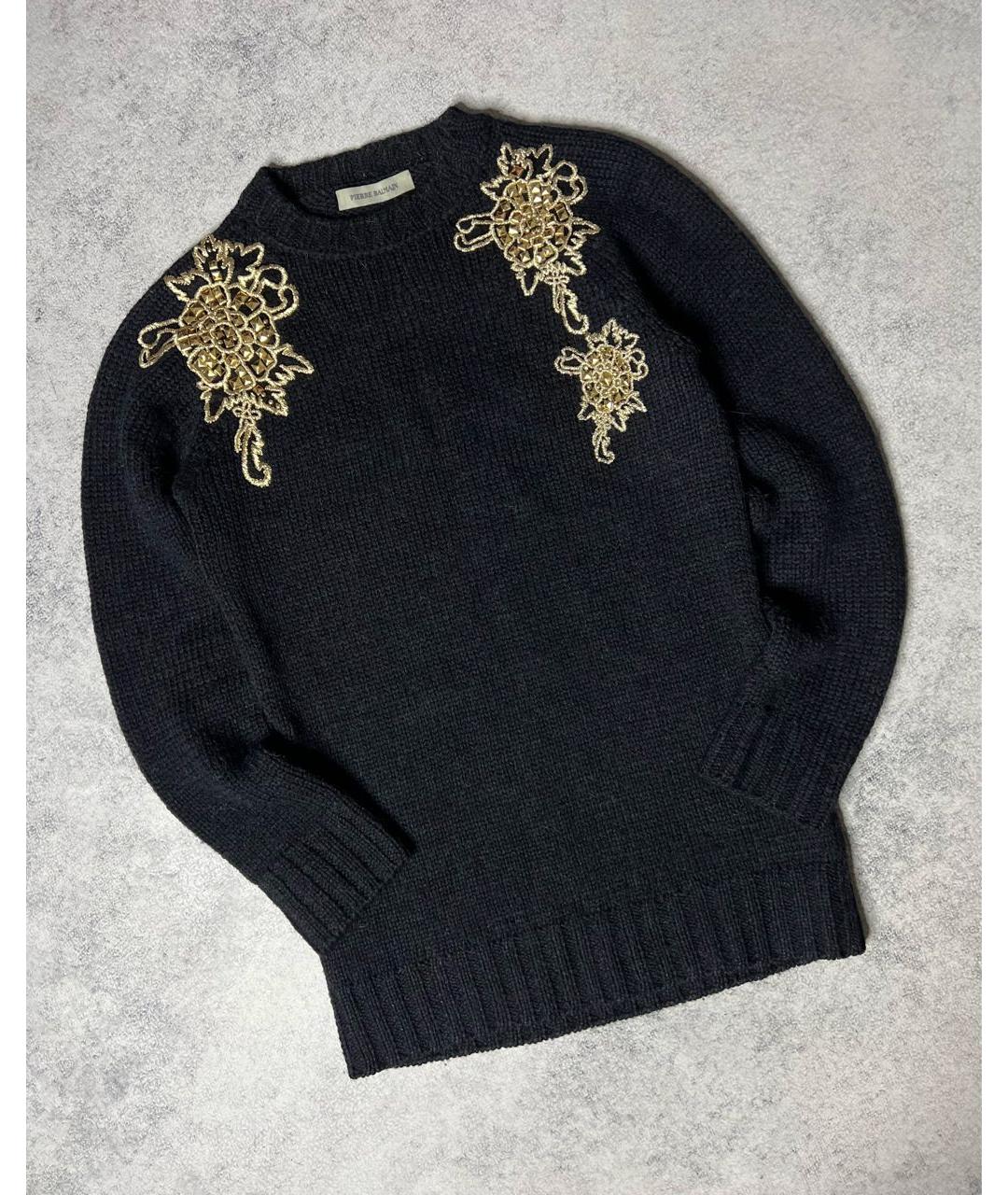 PIERRE BALMAIN Черный шерстяной джемпер / свитер, фото 9