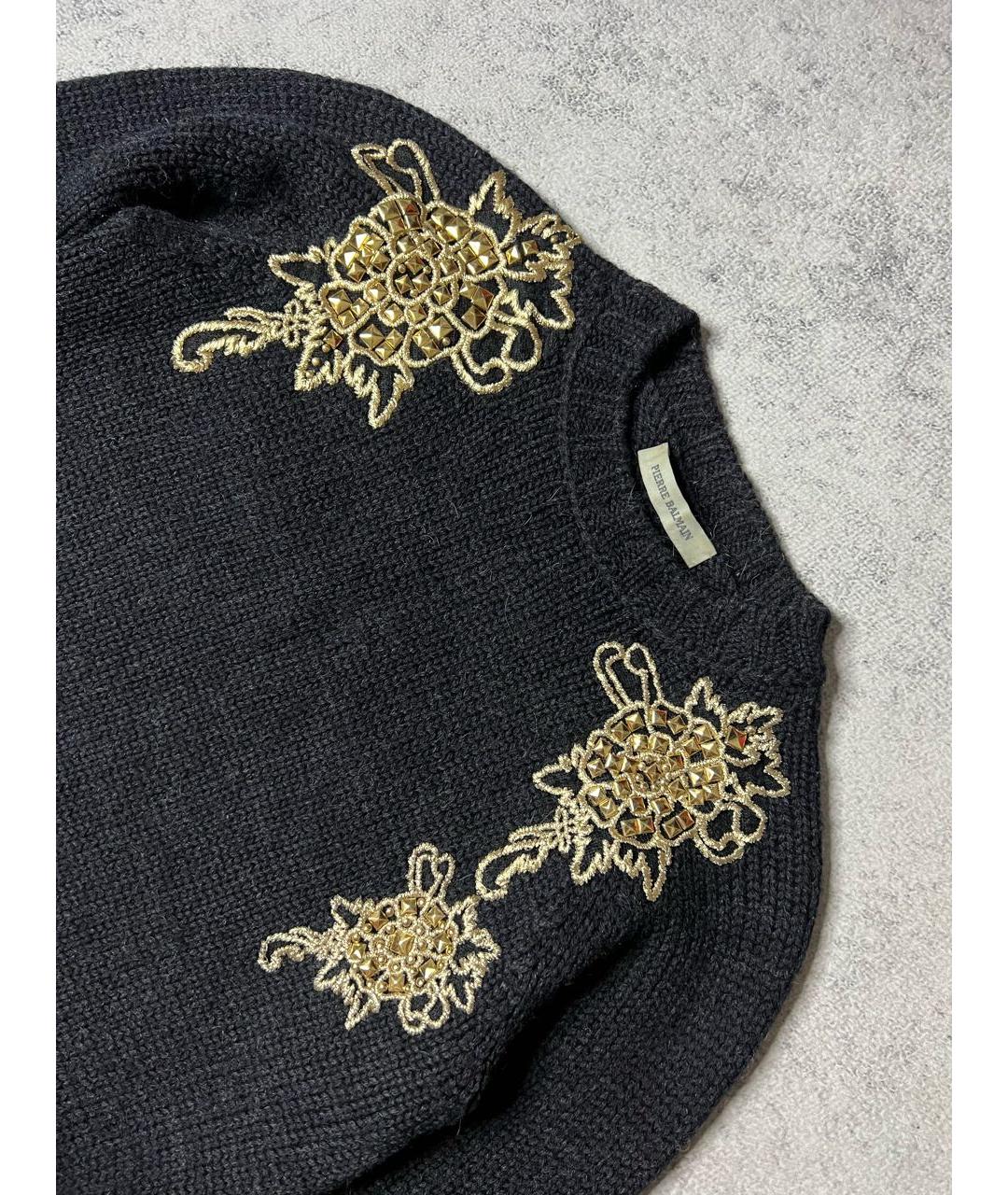 PIERRE BALMAIN Черный шерстяной джемпер / свитер, фото 3
