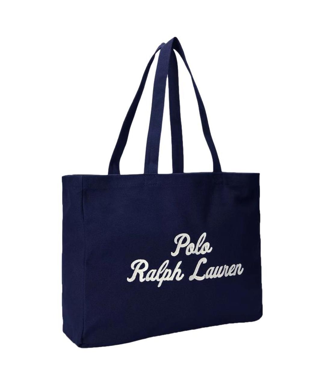 POLO RALPH LAUREN Синяя хлопковая сумка через плечо, фото 2