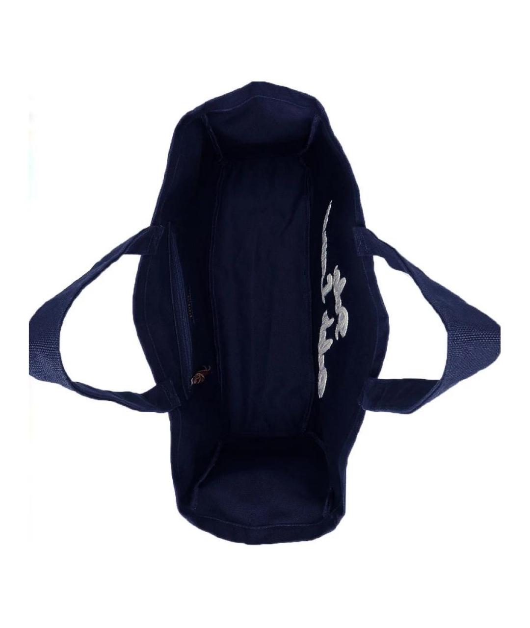 POLO RALPH LAUREN Синяя хлопковая сумка через плечо, фото 4