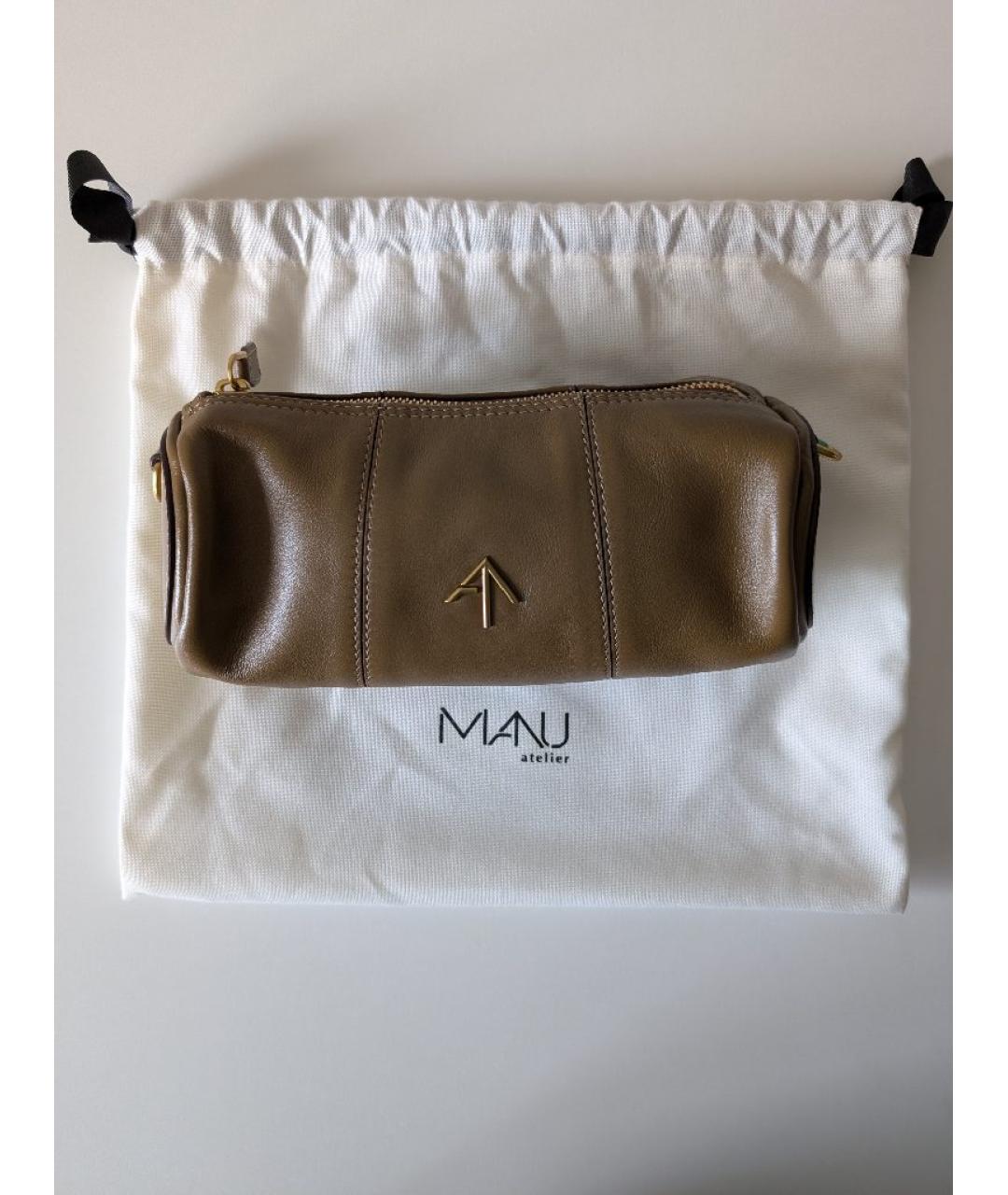 MANU ATELIER Коричневая кожаная сумка через плечо, фото 7
